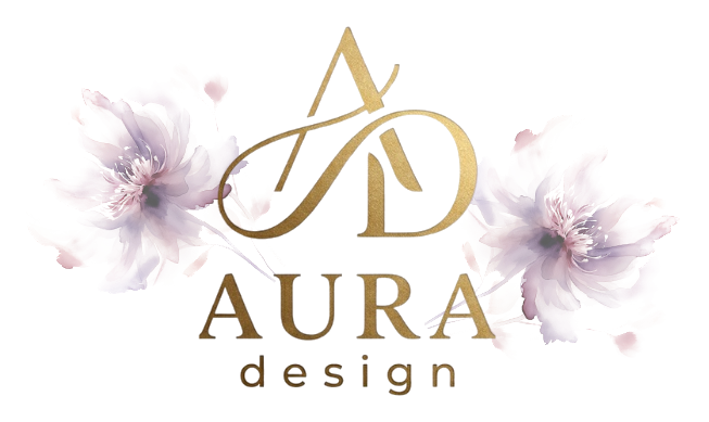 AURA design logotip sa cvetnim motivom